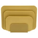 Rosti Choptima Schneidebrett Set mit Halter/Ständer, Küchenbrett, Brotschneidebrett & Servierbrett, 3er-Set, Hygienisch, Spülmaschinenfest, aus Kunststoff, Curry