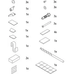 Kermi Montage-Kleinteile 2534961 WALK-IN Wall beweglichem Pendel-Faltflügel DI T2R/L, weiß