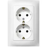 Simon Schuko Doppelsteckdose Serie Simon 10, 250 V, 10 A, weiß