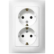 Simon Schuko Doppelsteckdose Serie Simon 10, 250 V, 10 A, weiß