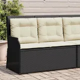 Teenpull – Gartenbank Verstellbar Mit Kissen Schwarz Poly Rattan