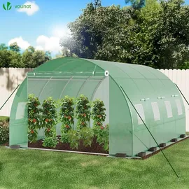 VOUNOT VOUNOT® Gewächshaus Foliengewächshaus Winterfest Tomatenhaus Folientunnel, 4x3x2m 12m2