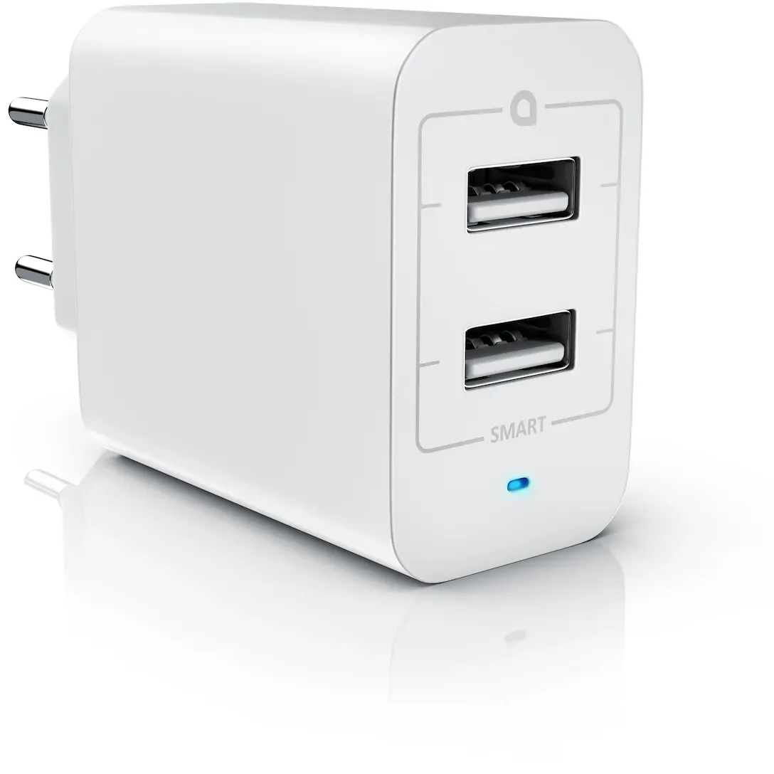 Aplic USB-Ladegerät 4800 mA, 2-Port Netzteil für Handy/Smartphone/Tablet, 4800mA - 2400mA je Port