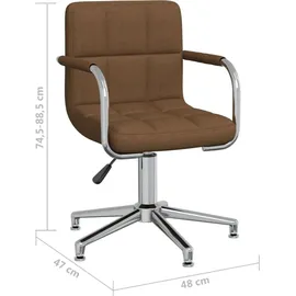 vidaXL Bürostuhl Stoff Braun