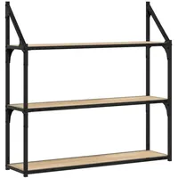 VidaXL Wandregal 3 Fächer Sonoma-Eiche 80x21x78,5 cm Holzwerkstoff