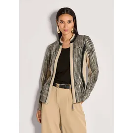 Madeleine Moderner Businessblazer mit All-Over-Print in beige / schwarz), | Gr.: 36