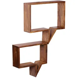 KADIMA DESIGN 2er Set Wandregale MUMBAI Massivholz Sheesham Holzregal Landhaus-Stil Hängeregal Echt-Holz Wandboard