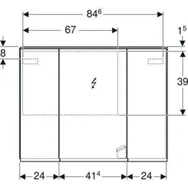 Geberit Option Plus 90 cm verspiegelt