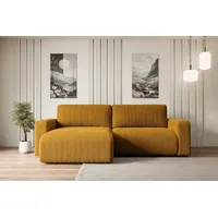 ALTDECOR Ecksofa mit Schlaffunktion und Bettkasten Corner Sofa Eckcouch Couch L-Form universal, links/rechts Schlafcouch Ausziehbar Wohnlandschaft ... - Gelb