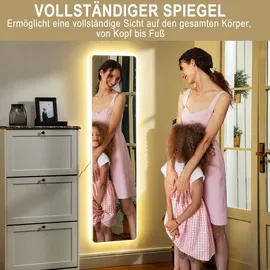 Homcom Ganzkörperspiegel Transparent, Metall, 40x150x3 cm Standspiegel