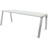 Rocada Schreibtisch Blanca BxTxH 200x80x73cm Gestell verchromt Platte Glas satiniert