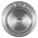 a&n&a aQualine Aqualine Edelstahl-Einbauspüle rund 51x18cm - Silber