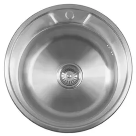 a&n&a aQualine Aqualine Edelstahl-Einbauspüle rund 51x18cm - Silber