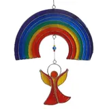 Saraswati Suncatcher "Engel unter dem Regenbogen" Resin mehrfarbig 16 x 25 cm