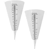 Supvox Kegelförmiger Regenmesser Mit Skala Für Garten Und Außenbereich Transparenter 2 Stück Niederschlagsmesser Mit Erdspieß Einfache Bodenmontage Und Präzise Messung Inmm Und Zoll