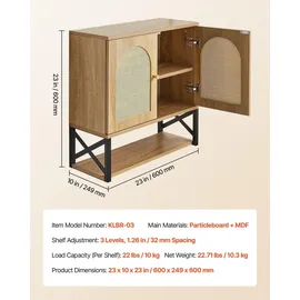 Vevor Badezimmer Wandschrank Medizinschrank mit 2 Türen & verstellbaren Regalen (3 Höhenstufen), Aufbewahrungsschrank Hängeschrank mit offener Trennwand für Küche Toilette Waschküche