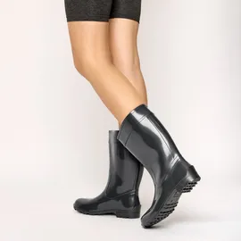 Ladeheid Damen Gummistiefel 100% Wasserdticht Regenstiefel Damen LA-967 (Schwarz/Schwarz, 42 Eu)