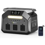 Tragbare Powerstation - P1800 Powerbank - 1024Wh LiFePO4 Akku - 3600W Spitzenleistung - 11 Ausgänge - App Steuerung für Camping Wohnmobil Zuhause