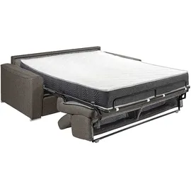 vente-unique Vente-unique-Schlafsofa 4-Sitzer - Liegefläche mit Lattenrost: 160 cm - Matratze: 22 cm mit Memory Schaum - Stoff - Grau - Vizir