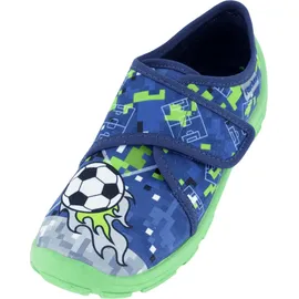 Fischer Markenschuh Klett-Hausschuh Blau 31