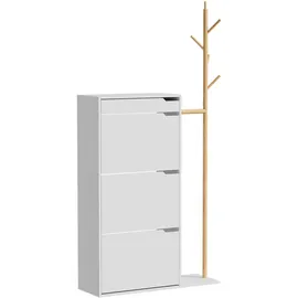 Vicco Ivo 90 x 181,5 x 30 cm mit 3 Fächern, 1 Schublade weiß