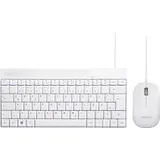 Perixx PERIDUO-212 DE, Mini USB-Tastatur und Maus Set, weiß