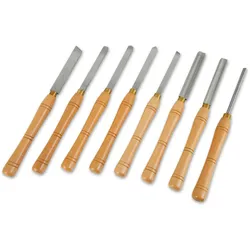 EBERTH 8-teiliges Drechselmesser Set mit HSS Drechseleisen, Schnellarbeitsstahl und Holzkoffer