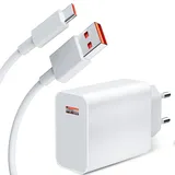 33W USB Ladegerät für Xiaomi Redmi Note 13 12 5G 12S 11S 11 10 Pro, USB Netzteil Stecker Schnellladegerät Ladestecker Netzstecker Ladeadapter mit Typ C Ladekabel 1M für Xiaomi 11 Lite Pad 5 6 Poco X5