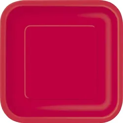 14 eckige Teller rot
