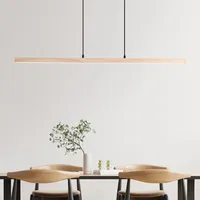 Lightbox LED Hängelampe - 150 cm Höhe x103 cm Breite - moderne Pendelleuchte mit Holzrahmen aus Kiefer - Lichtfarbe: 3000K, 2400lm - Holz/Kunststoff/Metall in Schwarz/Braun