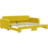 vidaXL Tagesbett, Ausziehbar Schlafsofa mit Lattenrost, Bettsofa Gästebett für Schlafzimmer Wohnzimmer, Sofa Bett Ausziehbett, Gelb 90x200