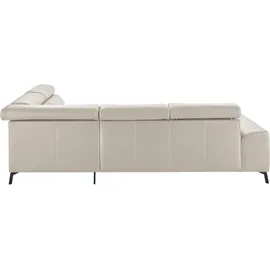 Candy Eckcouch Leder 3-Sitzer Weiß