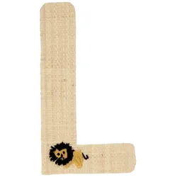 RICE Raffia Buchstaben Sticker, L, Löwe