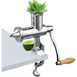 Vevor Manuelle Entsafter Weizengras Saftpresse Squeezer Obst Gemüse Entsafter 304 Edelstahl für Weizengras und Blattgemüse Edelstahl 3 Filter Ohne Strom (Manuelle)