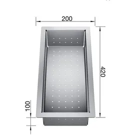 Blanco Resteschale rechts Edelstahl Weiß Handbetätigung 420 x 100 mm