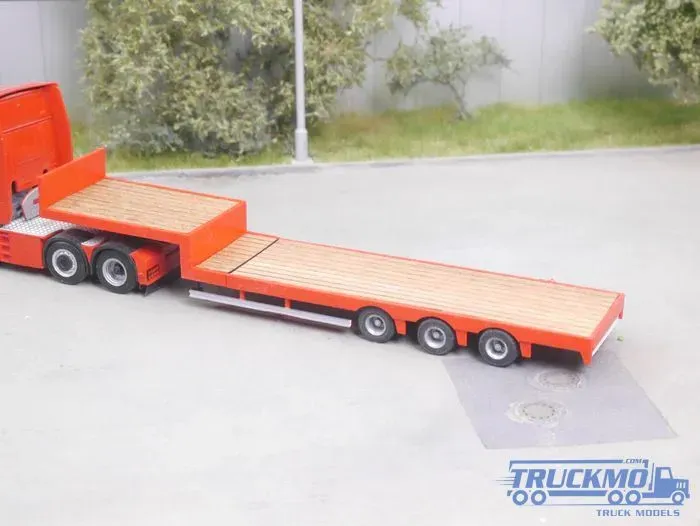 Elbe-Modell Bausatz für 3achs Semitieflader mit Holzboden EM123