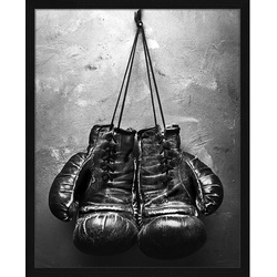 ANY IMAGE Digitaldruck »Boxhandschuhe«, Rahmen: Buchenholz, Schwarz