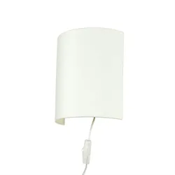 Licht-Erlebnisse Stoff Wandlampe mit Kabel Schalter Weiß ALICE