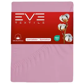 eve textile gmbh Spannbettlaken Baumwolle-Jersey 200 x 200 cm Rosa 1 St.