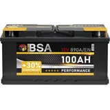 BSA Autobatterie 100Ah 12V Batterie +30% Startleistung ersetzt 88Ah 90Ah 92Ah 95Ah (890A Startkraft)