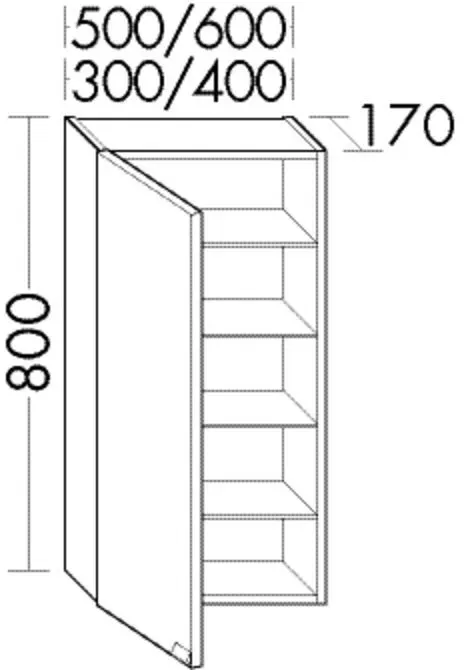 Burgbad Hängeschrank rc40 System PG1 800x400x170 Weiß Matt, OSCF040LF4001 OSCF040LF4001
