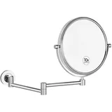 Nicesail Kosmetikspiegel Wand 10 Fach Vergrößerungsspiegel für Bad Chrom Schminkspiegel Wandmontage Ausziehbar 360° Swivel Doppelseitiger Spiegel,Durchmesser 20cm