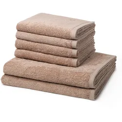 ROSS Vita Handtuch-Set (6-teilig) Cappuccino Grau 