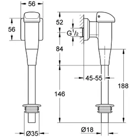 Grohe Urinal-Druckspüler 37437