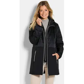 GOLDNER Langmantel GOLDNER "Kurzgröße Wintermantel mit Softshell-Einsatz", Damen, Gr. 19, schwarz, Obermaterial: 50% Polyamid PA. 47% Polyester PES. 3% Elasthan EL., Mäntel, mit Softshell-Einsatz
