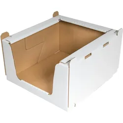 smartboxpro 10 Stück Stapelbehälter aus Wellpappe 780 x 580 x 360 mm, 2.30be, weiß