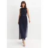 bonprix Maxikleid Paillettenstickerei Blau 52