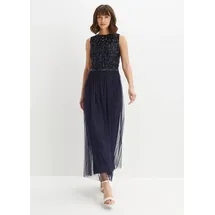 bonprix Maxikleid Paillettenstickerei Blau 52
