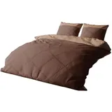 Lorena Uni Mako-Satin Braun 155 x 220 cm + 80 x 80 cm