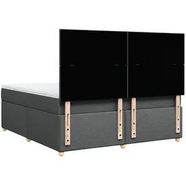 vidaXL Boxspringbett 180 x 200 cm Dunkelgrau
